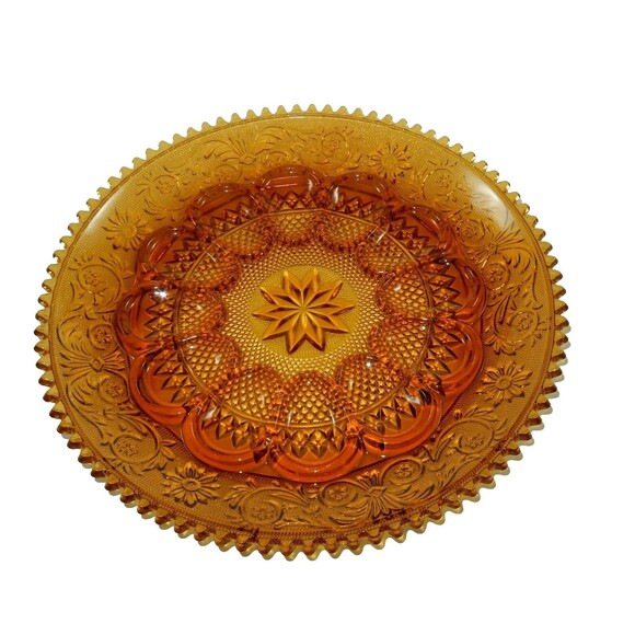 Tiara Exclusive Amber Glass Platter Relish Plate & Egg Serving Platters w/Boxes - Picture 5 of 12